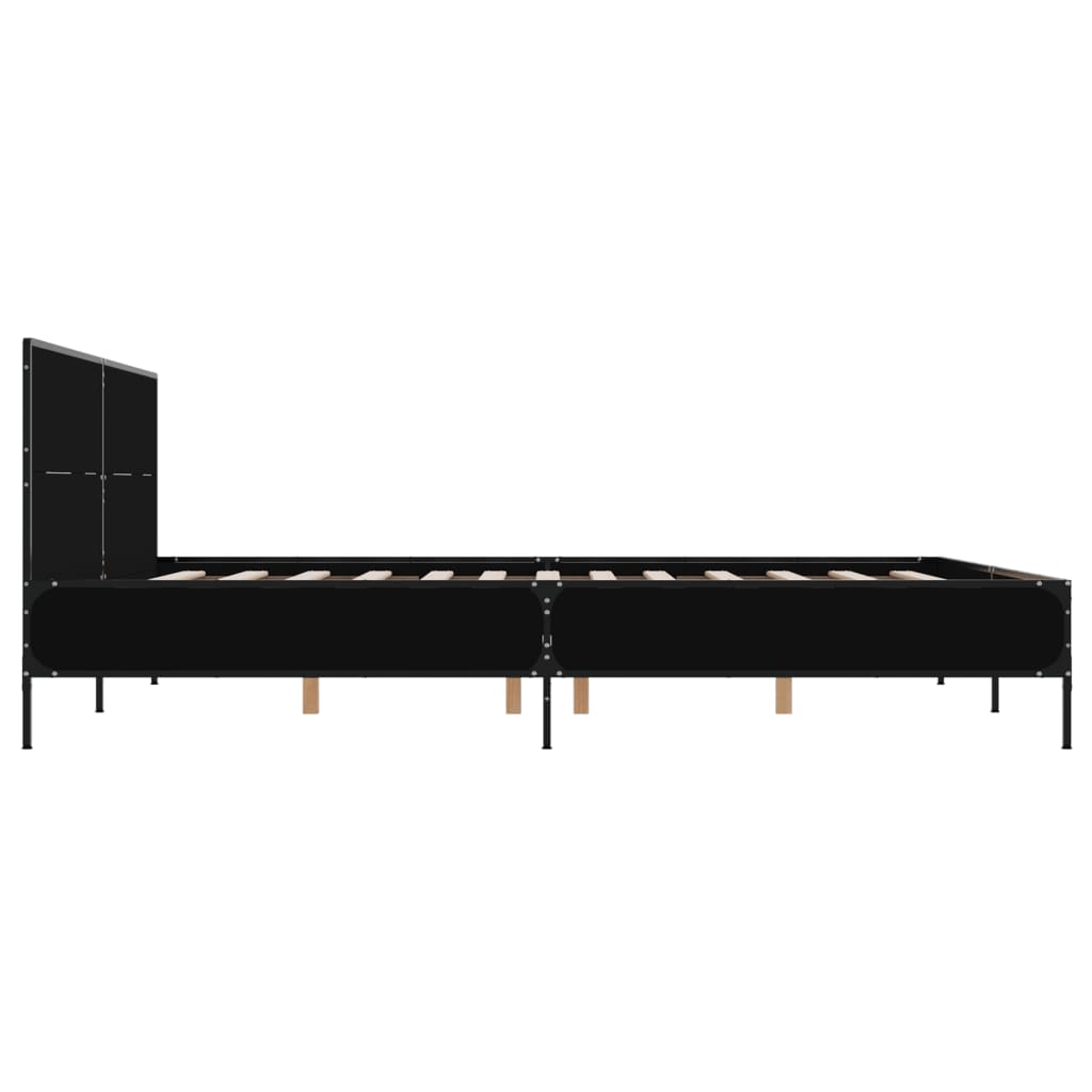 Okvir za krevet crni 140x190 cm konstruirano drvo i metal