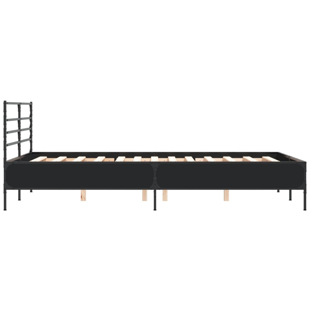 Okvir kreveta crni 120 x 200 cm od konstruiranog drvo i metal
