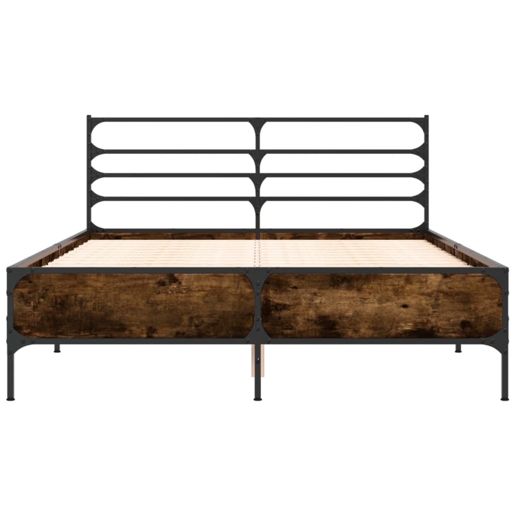 Okvir kreveta boja hrasta 120x200 cm konstruirano drvo i metal