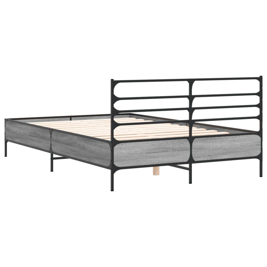 Okvir kreveta boja hrasta 120x200 cm konstruirano drvo i metal