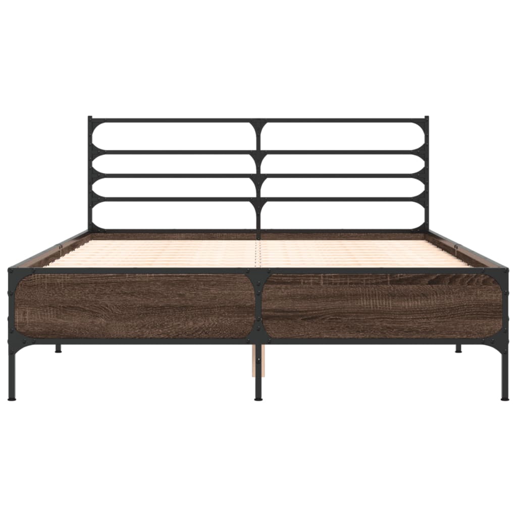 Okvir kreveta boja hrasta 120x200 cm konstruirano drvo i metal