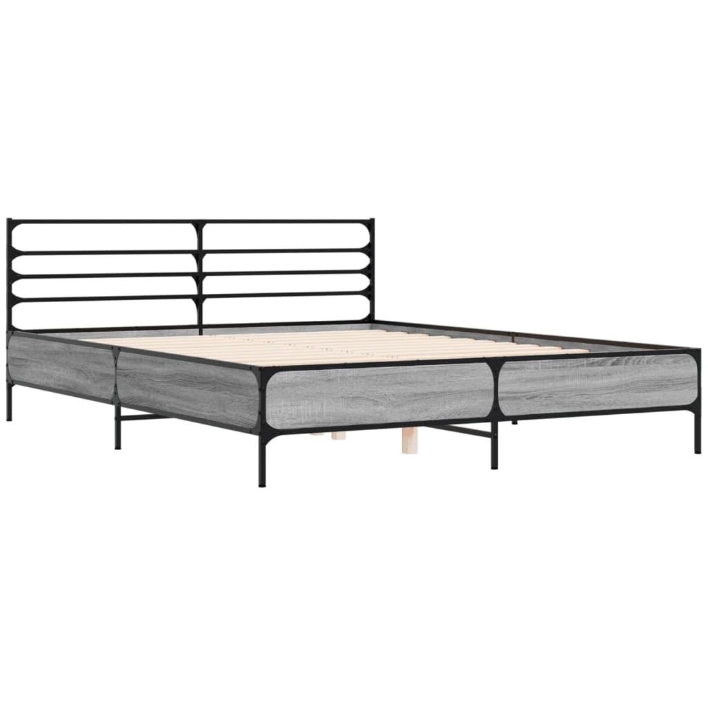 Okvir kreveta boja hrasta 160x200 cm konstruirano drvo i metal