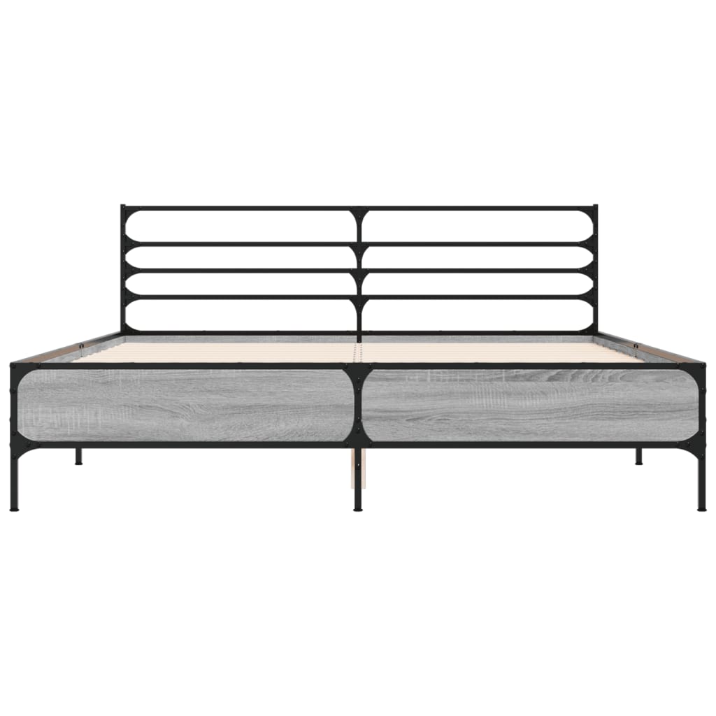 Okvir kreveta boja hrasta 160x200 cm konstruirano drvo i metal