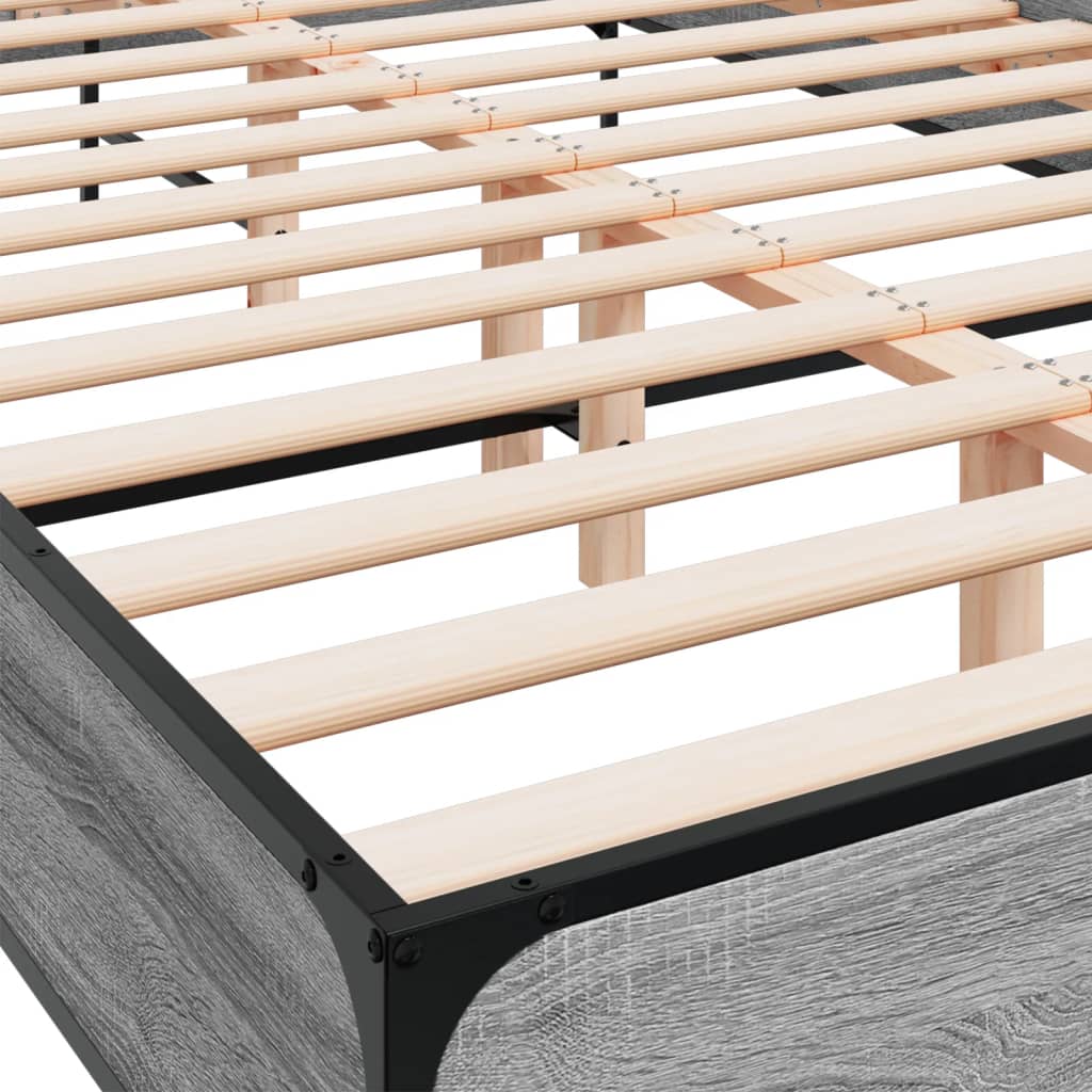 Okvir kreveta boja hrasta 160x200 cm konstruirano drvo i metal