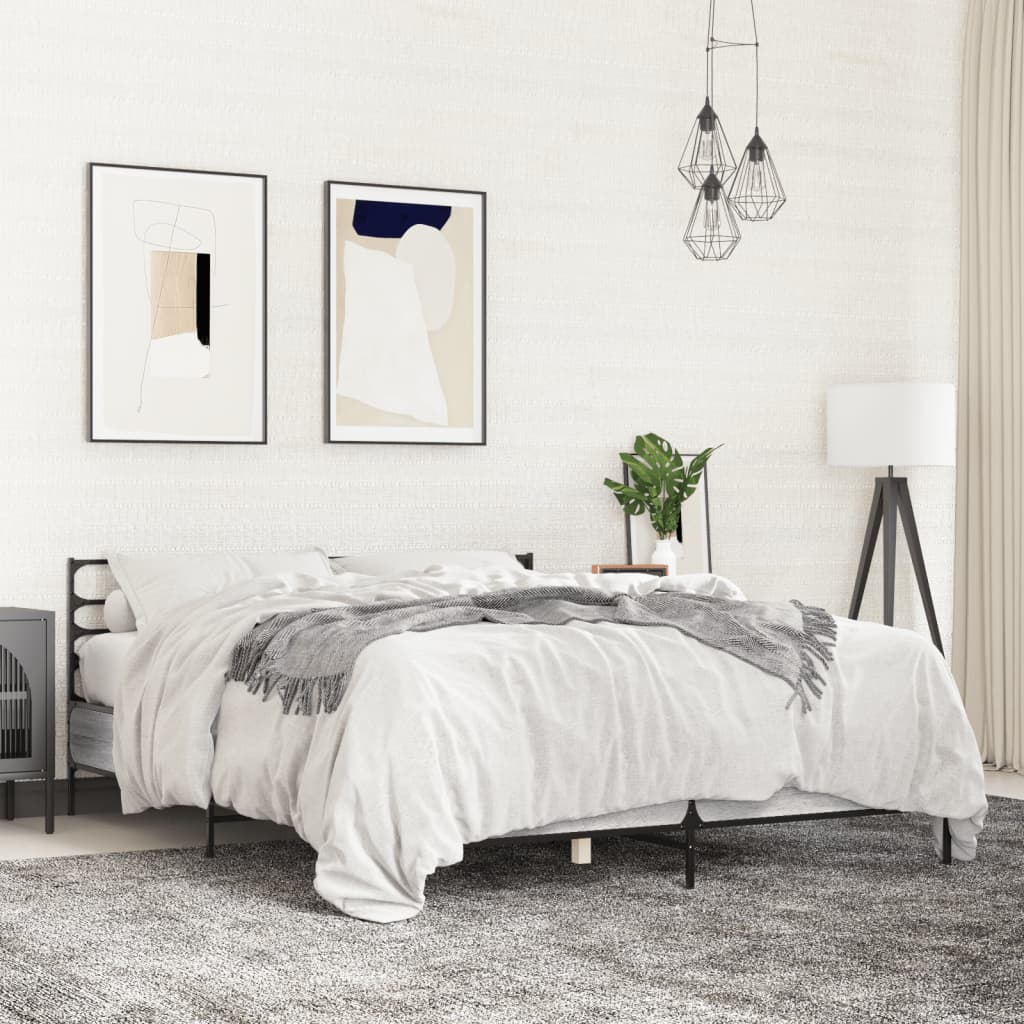 Okvir kreveta boja hrasta 160x200 cm konstruirano drvo i metal