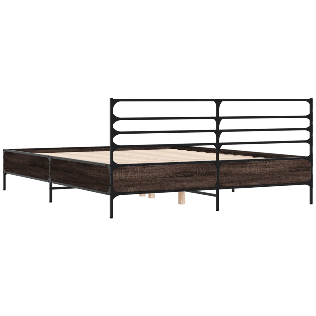 Okvir kreveta boja hrasta 160x200 cm konstruirano drvo i metal