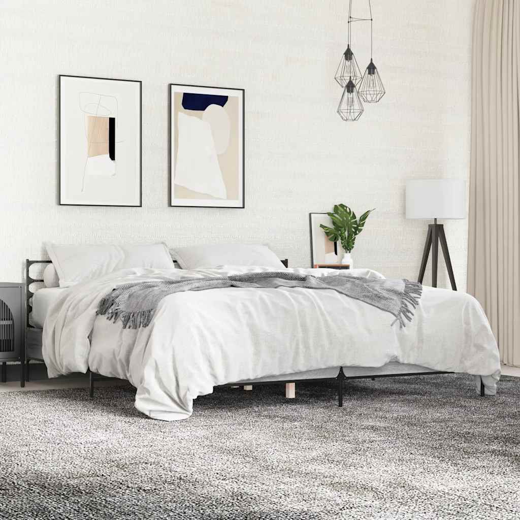 Okvir kreveta boja hrasta 180x200 cm konstruiranog drvo i metal