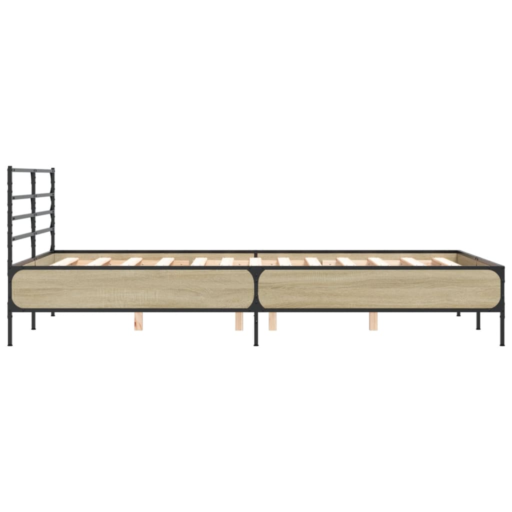 Okvir za krevet boja hrasta 120x190cm konstruirano drvo i metal