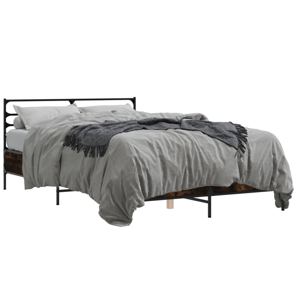 Okvir za krevet boja hrasta 120x190cm konstruirano drvo i metal