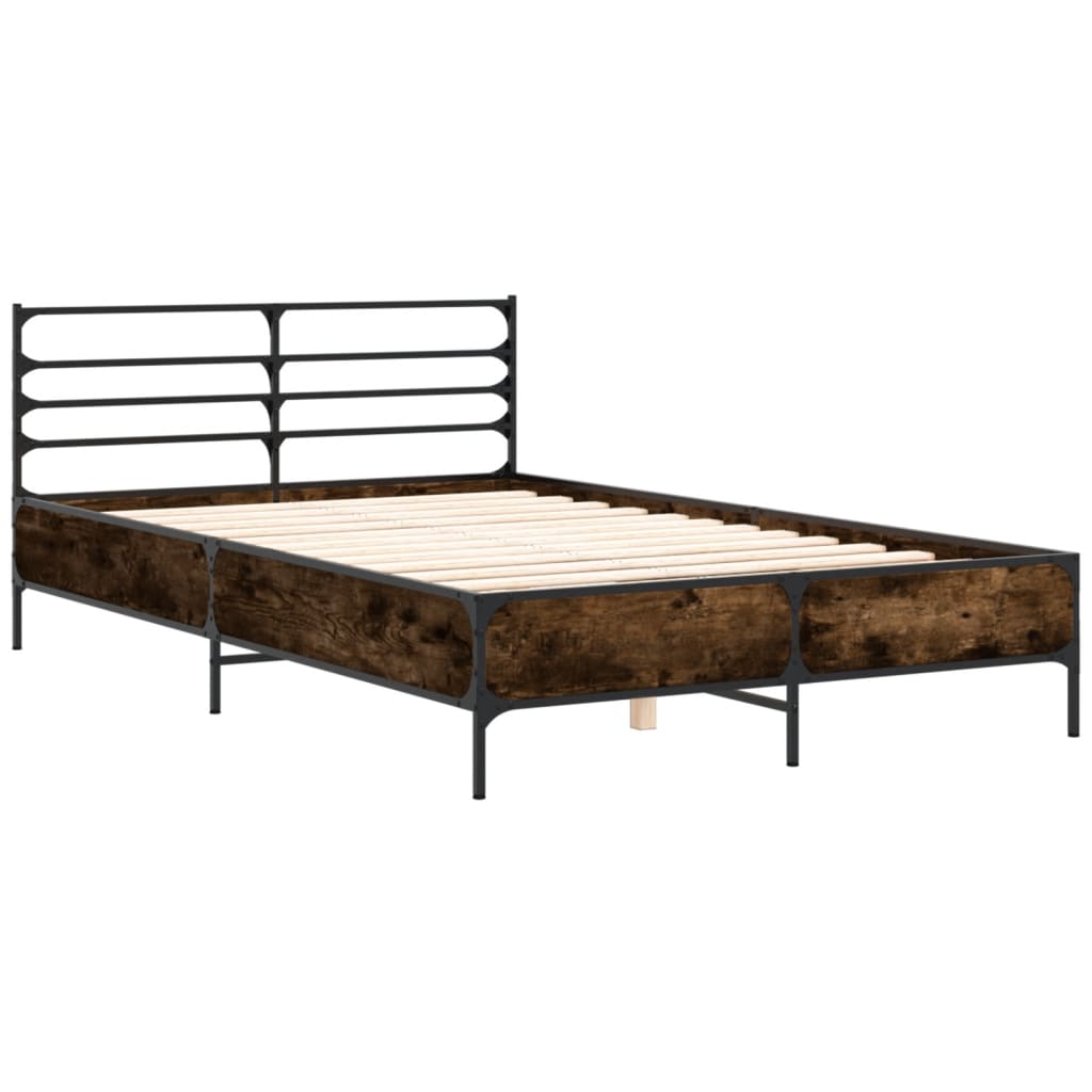 Okvir za krevet boja hrasta 120x190cm konstruirano drvo i metal