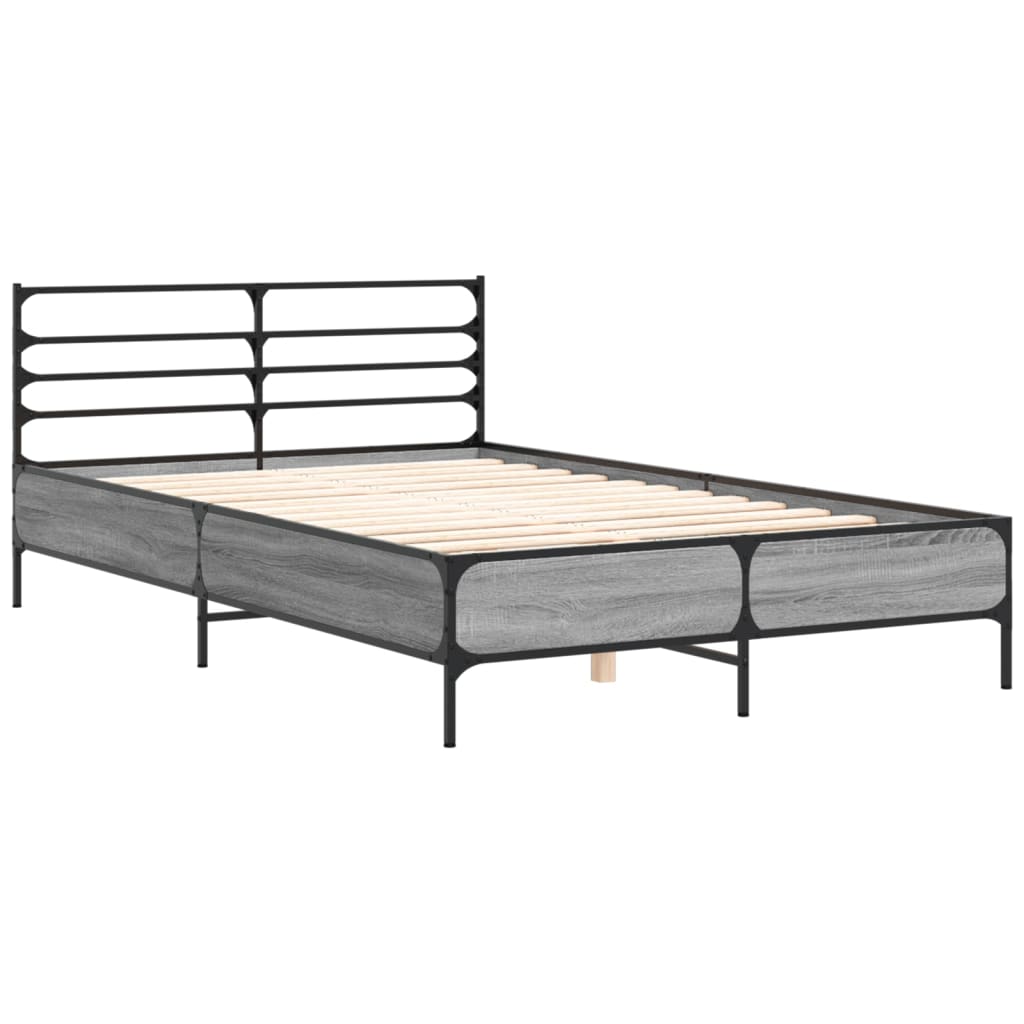 Okvir za krevet boja hrasta 120x190cm konstruirano drvo i metal