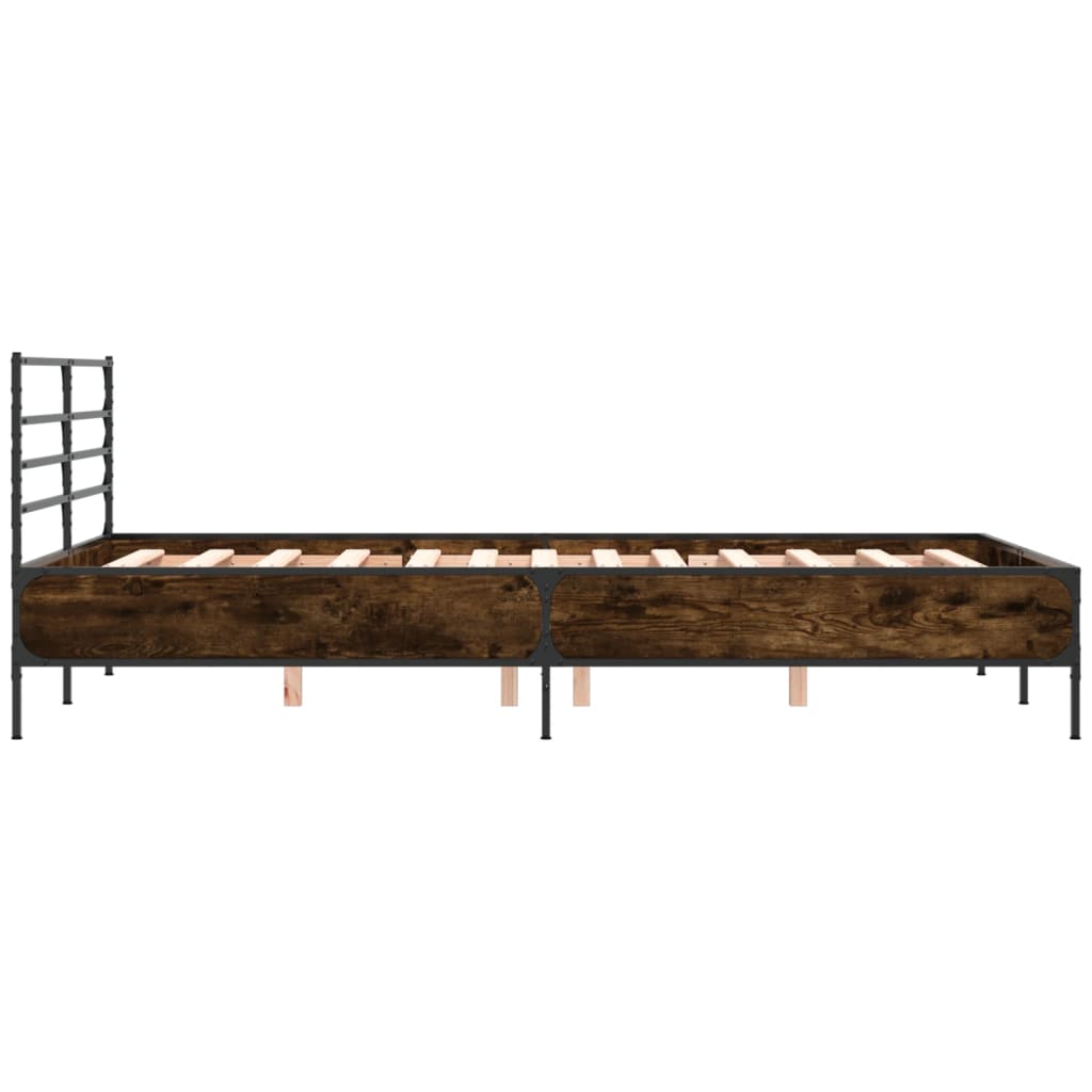 Okvir za krevet boja hrasta 135x190cm konstruirano drvo i metal