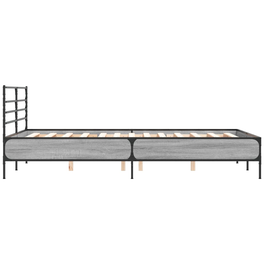 Okvir kreveta boja hrasta 135x190cm konstruirano drvo i metal