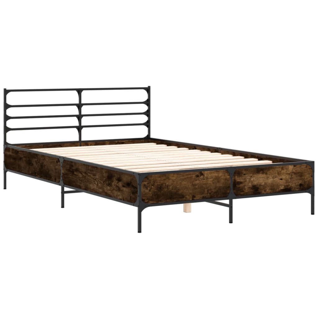 Okvir kreveta boja hrasta 140x190 cm konstruirano drvo i metal
