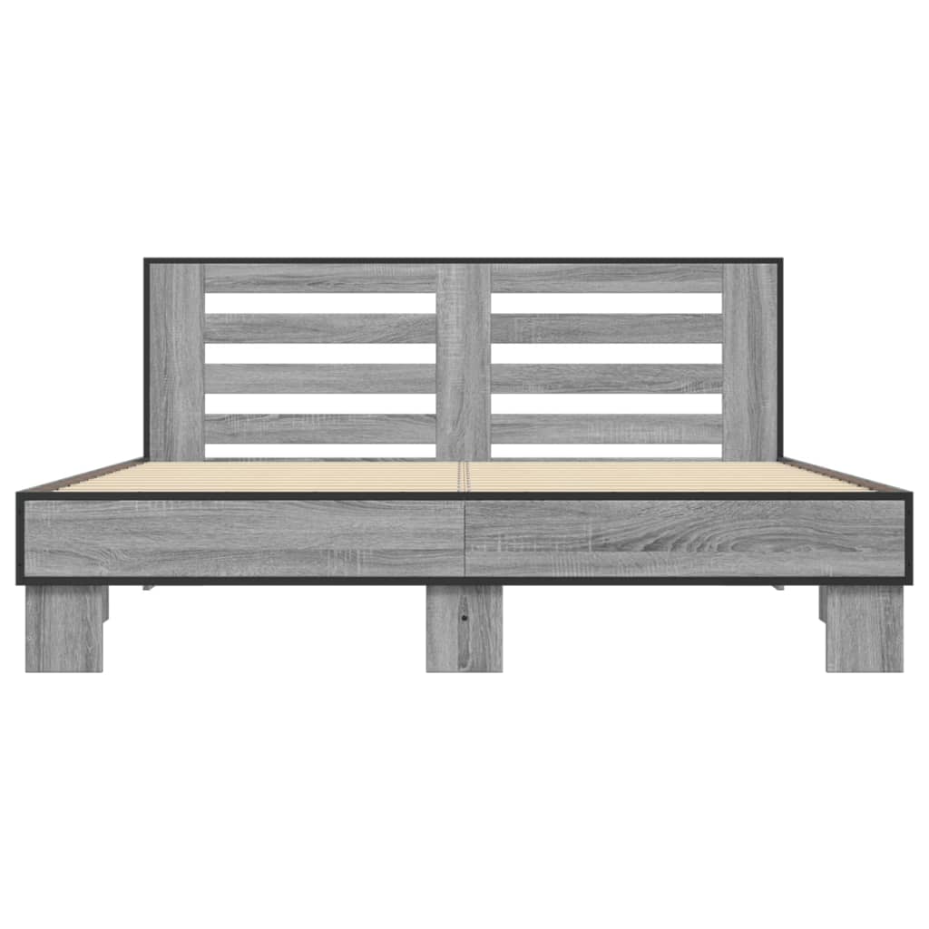 Okvir za krevet boja hrasta 150x200cm konstruirano drvo i metal
