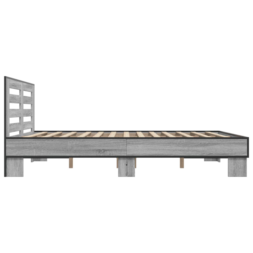 Okvir za krevet boja hrasta 150x200cm konstruirano drvo i metal