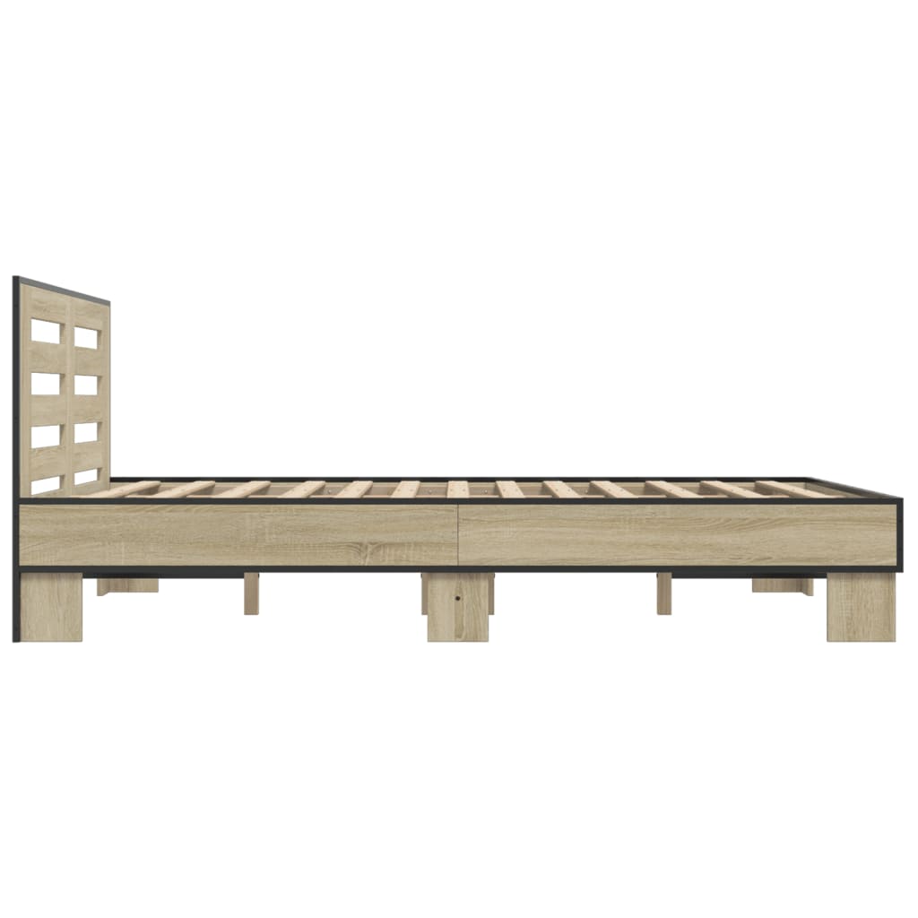 Okvir kreveta boja hrasta 120x200 cm konstruirano drvo i metal