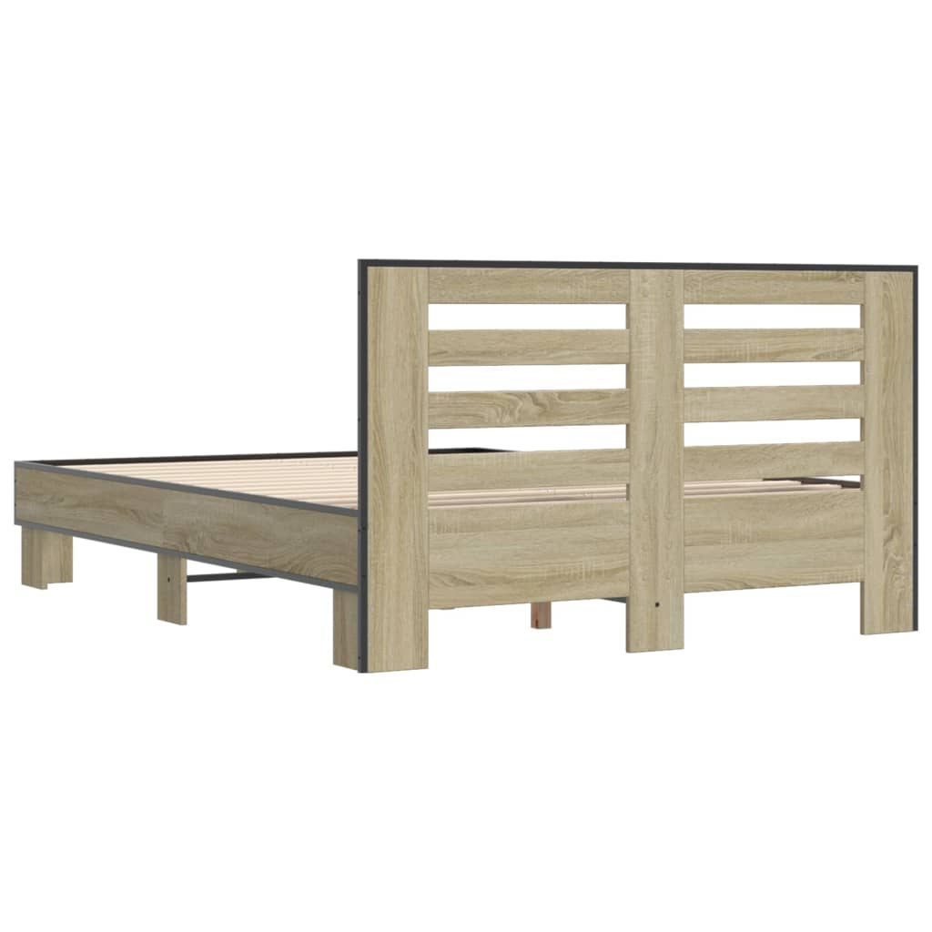Okvir kreveta boja hrasta 120x200 cm konstruirano drvo i metal