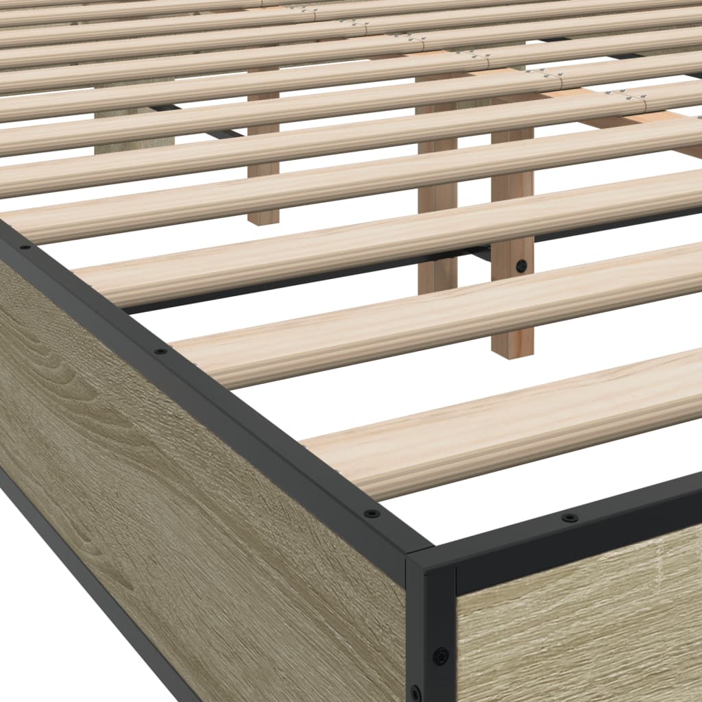 Okvir kreveta boja hrasta 120x200 cm konstruirano drvo i metal