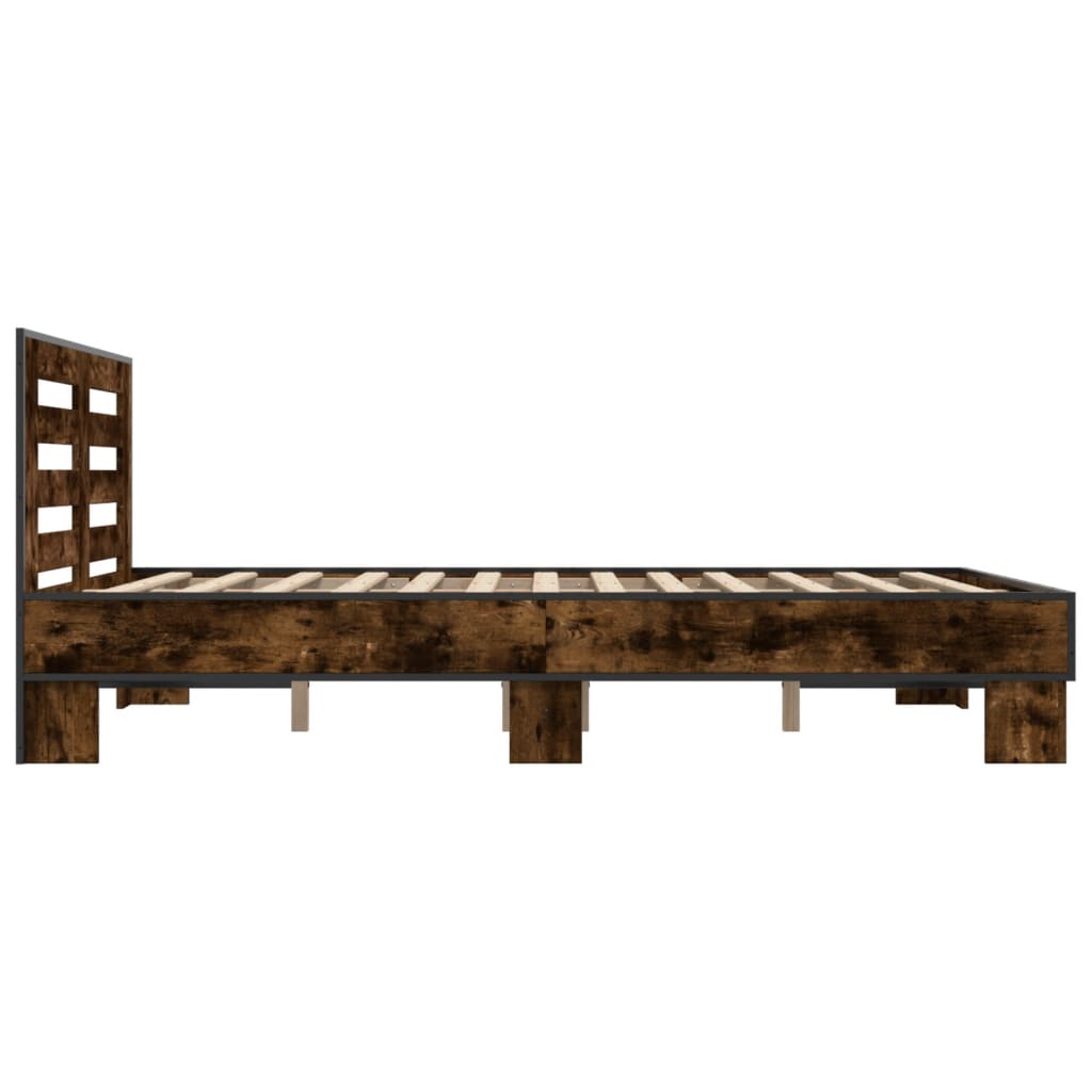 Okvir kreveta boja hrasta 120x200 cm konstruirano drvo i metal