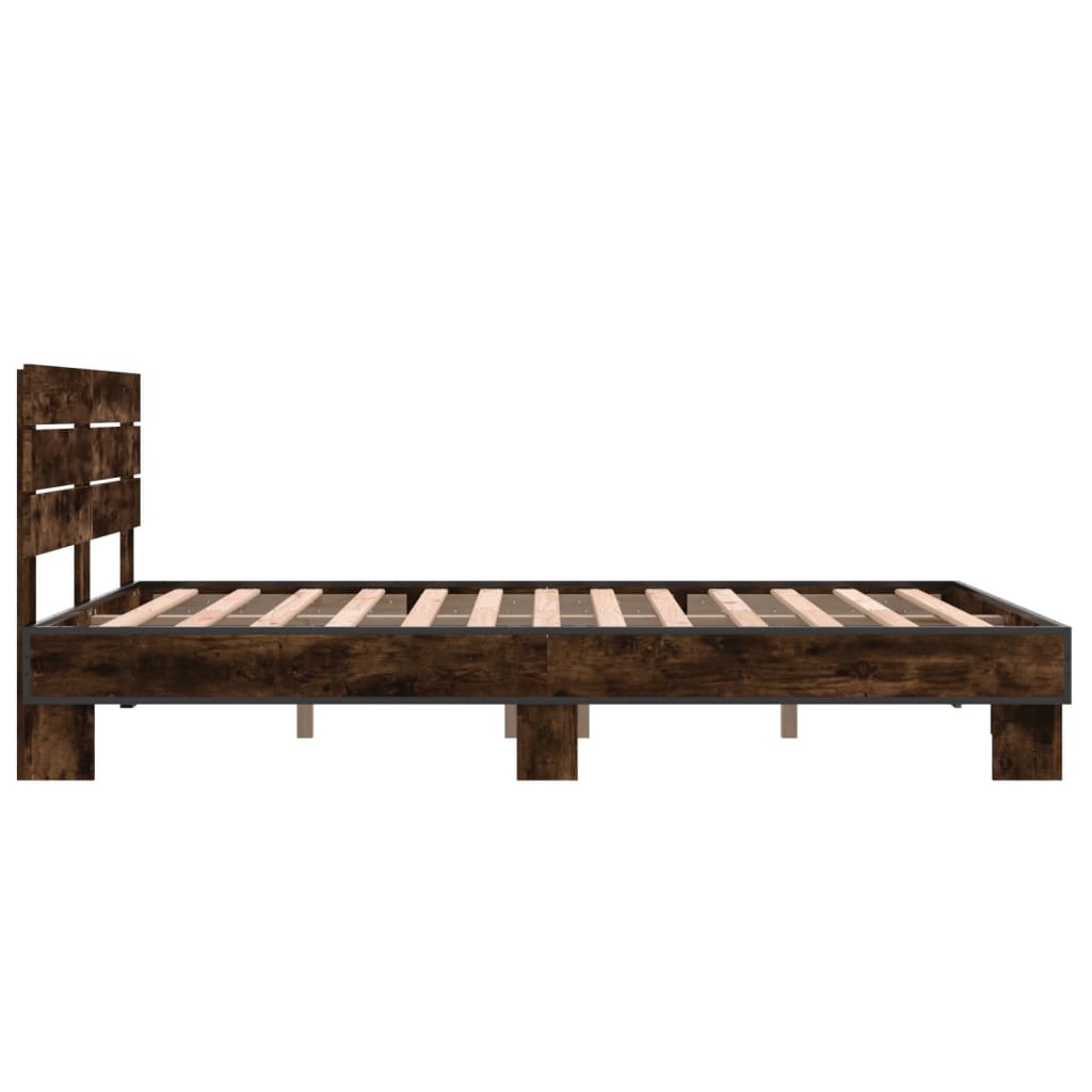 Okvir kreveta boja hrasta 140x200 cm konstruirano drvo i metal