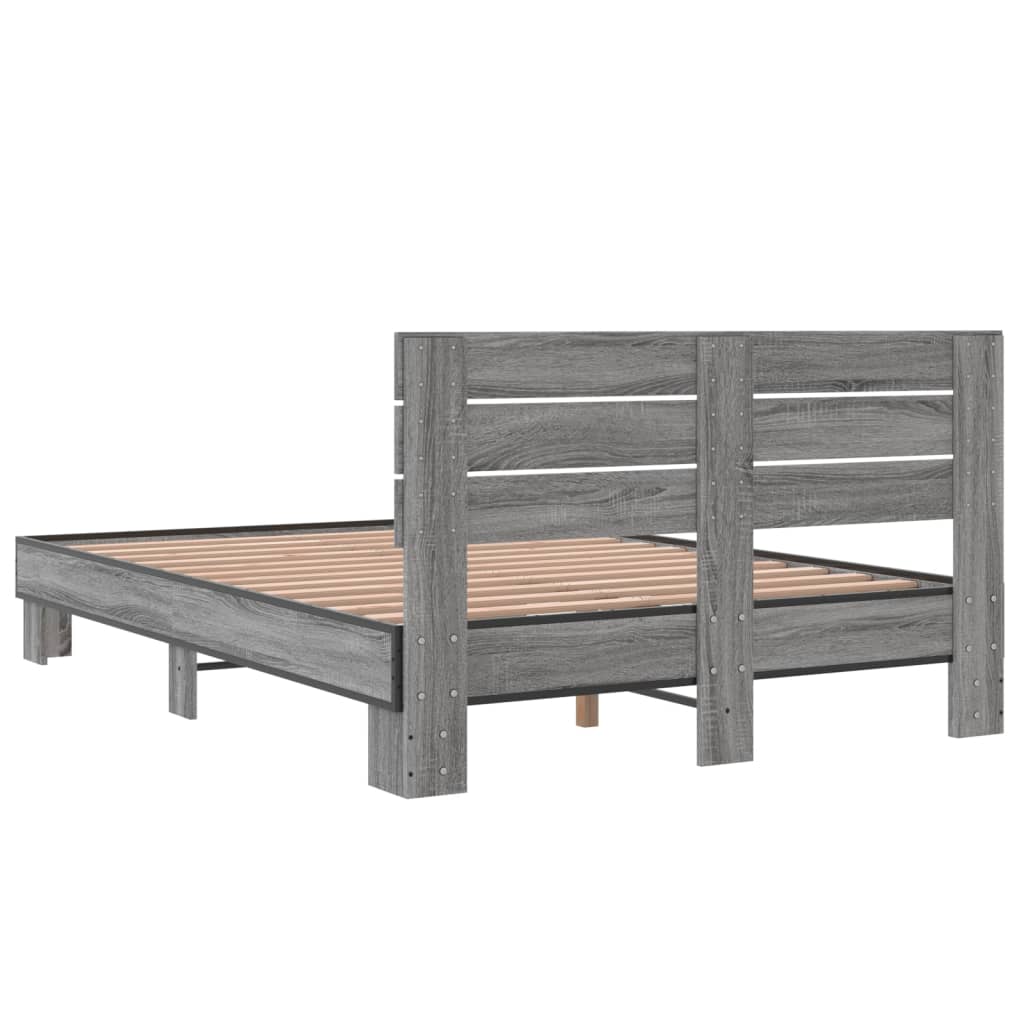 Okvir kreveta boja hrasta 140x200cm konstruirano drvo i metal