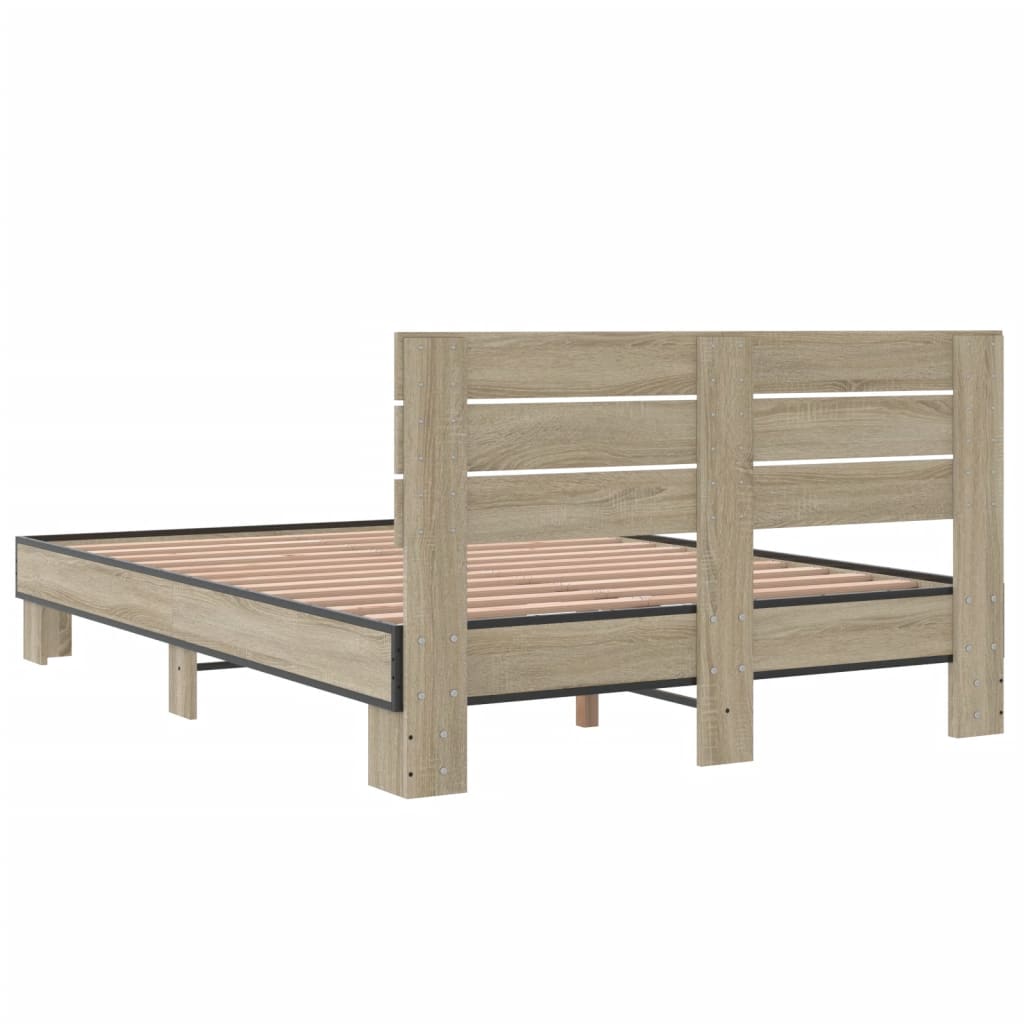 Okvir kreveta boja hrasta 120x200 cm konstruirano drvo i metal