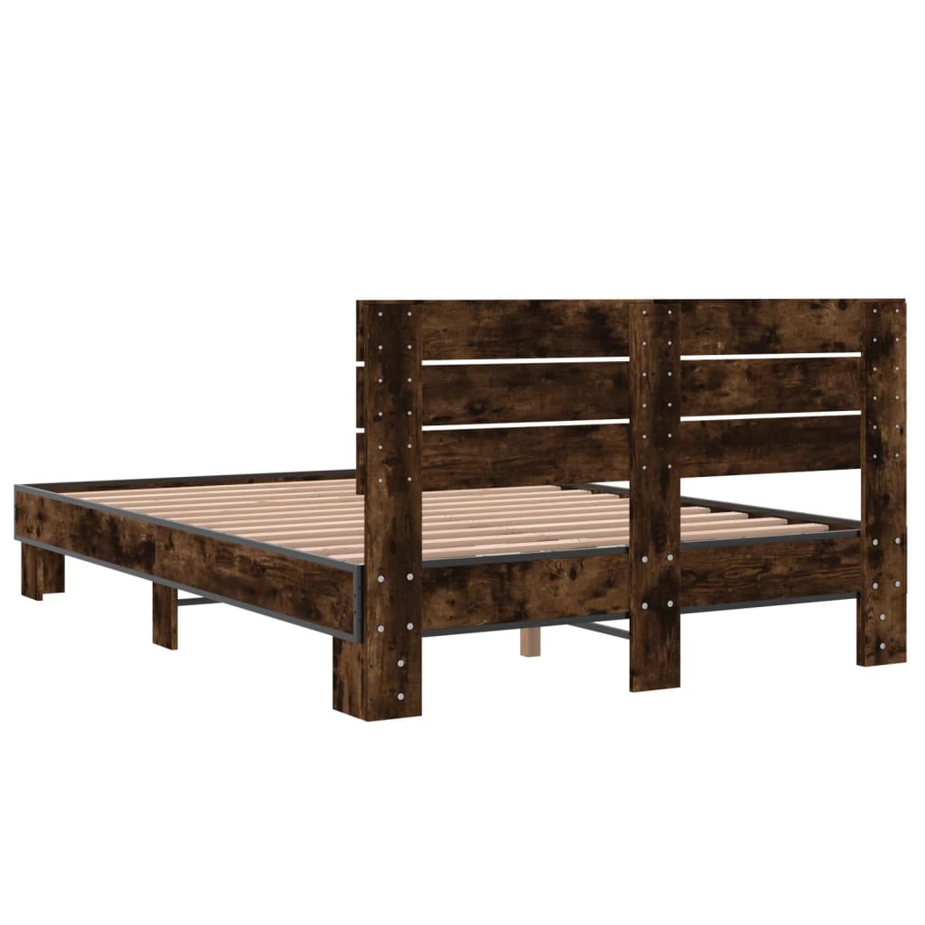 Okvir kreveta boja hrasta 120x200 cm konstruirano drvo i metal