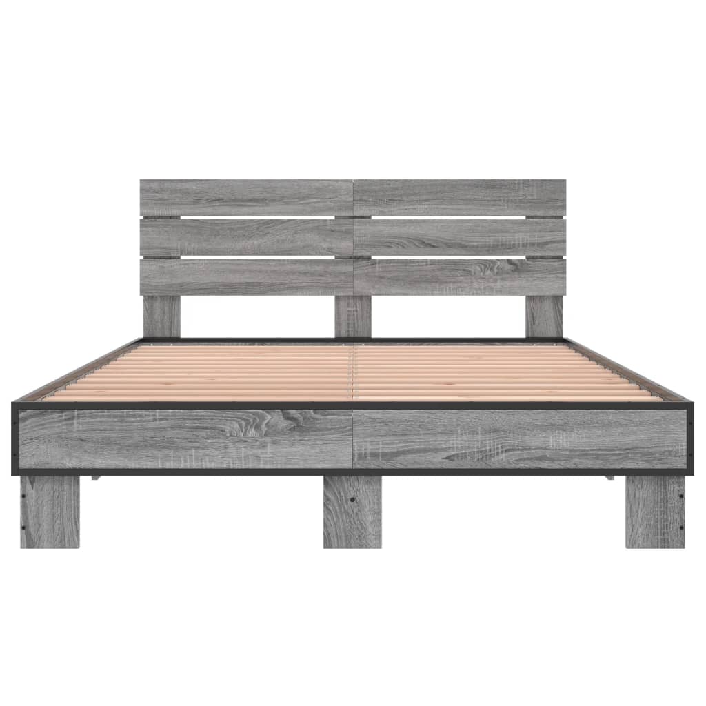 Okvir kreveta boja hrasta 120x200 cm konstruirano drvo i metal