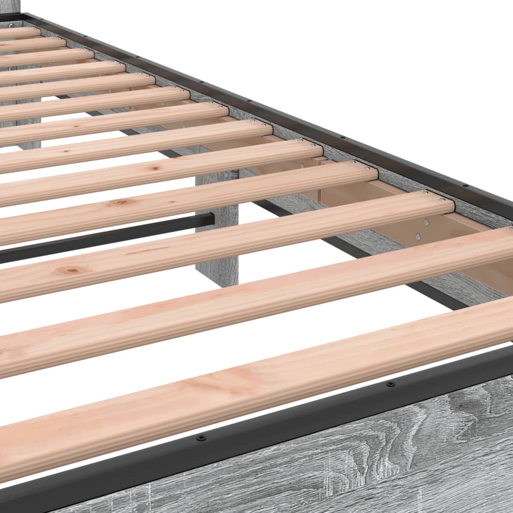 Okvir kreveta boja hrasta 120x200 cm konstruirano drvo i metal