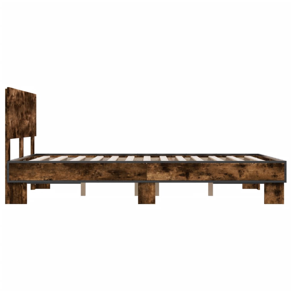 Okvir kreveta boja hrasta 140x200 cm konstruirano drvo i metal