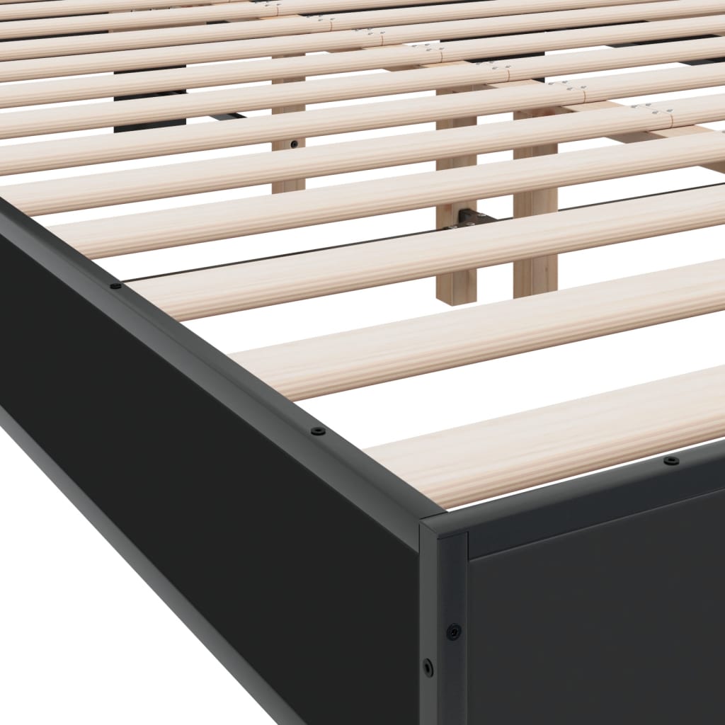 Okvir kreveta crni 120 x 200 cm od konstruiranog drvo i metal