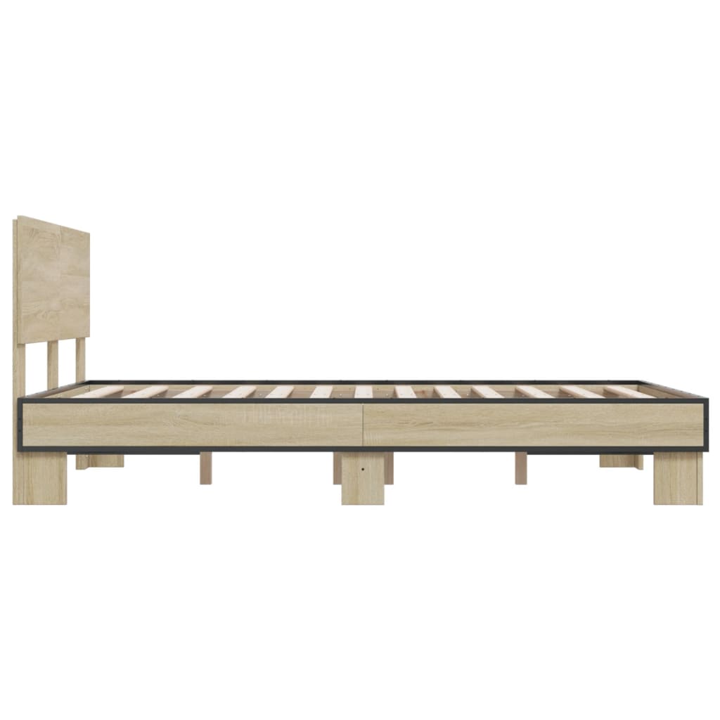 Okvir kreveta boja hrasta 120x200 cm konstruirano drvo i metal