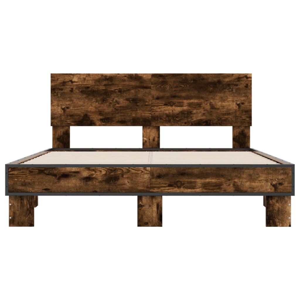 Okvir kreveta boja hrasta 120x200 cm konstruirano drvo i metal