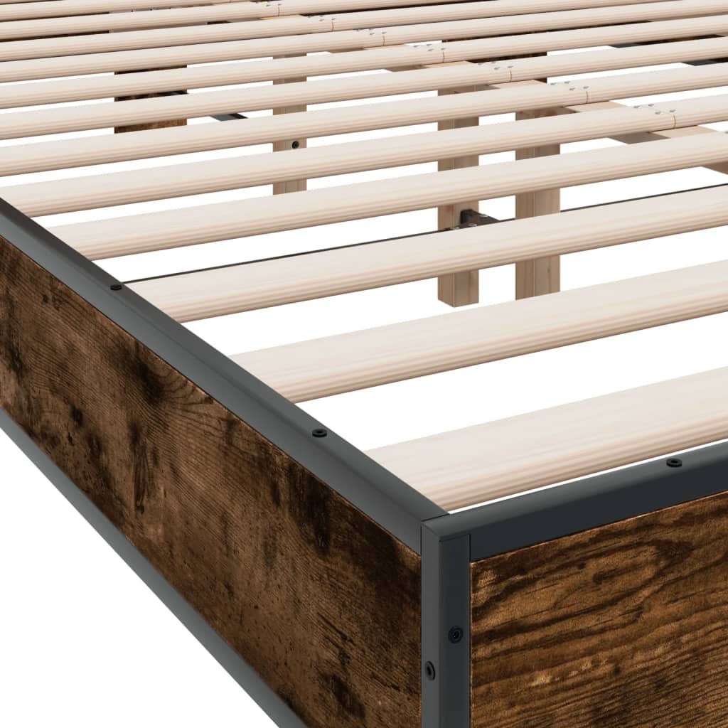 Okvir kreveta boja hrasta 120x200 cm konstruirano drvo i metal