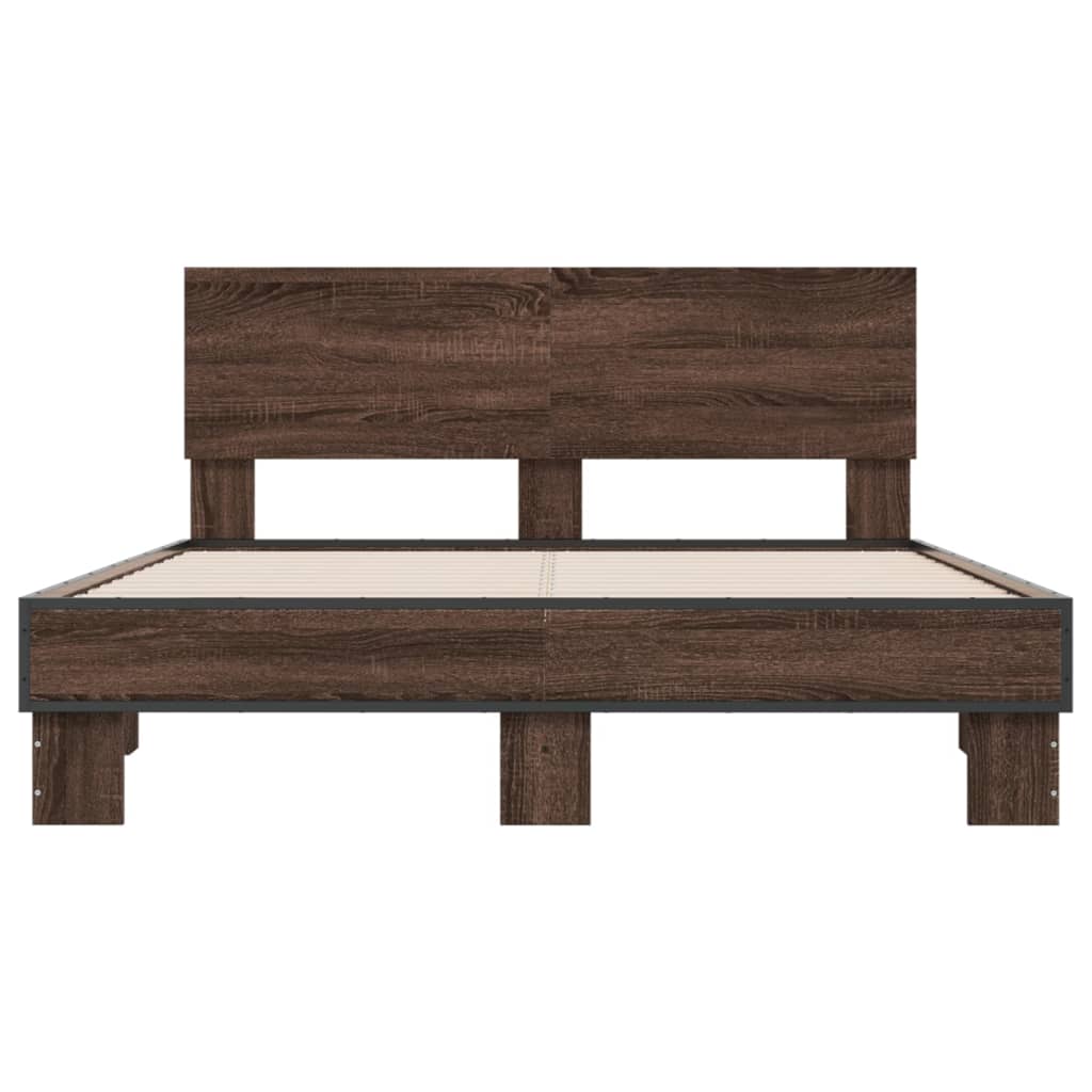 Okvir kreveta boja hrasta 120x200 cm konstruirano drvo i metal