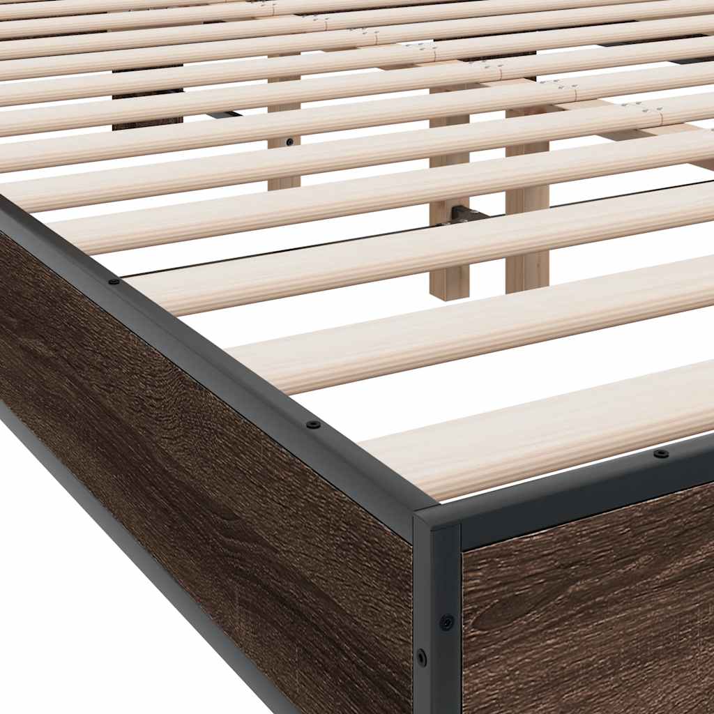 Okvir kreveta boja hrasta 120x200 cm konstruirano drvo i metal