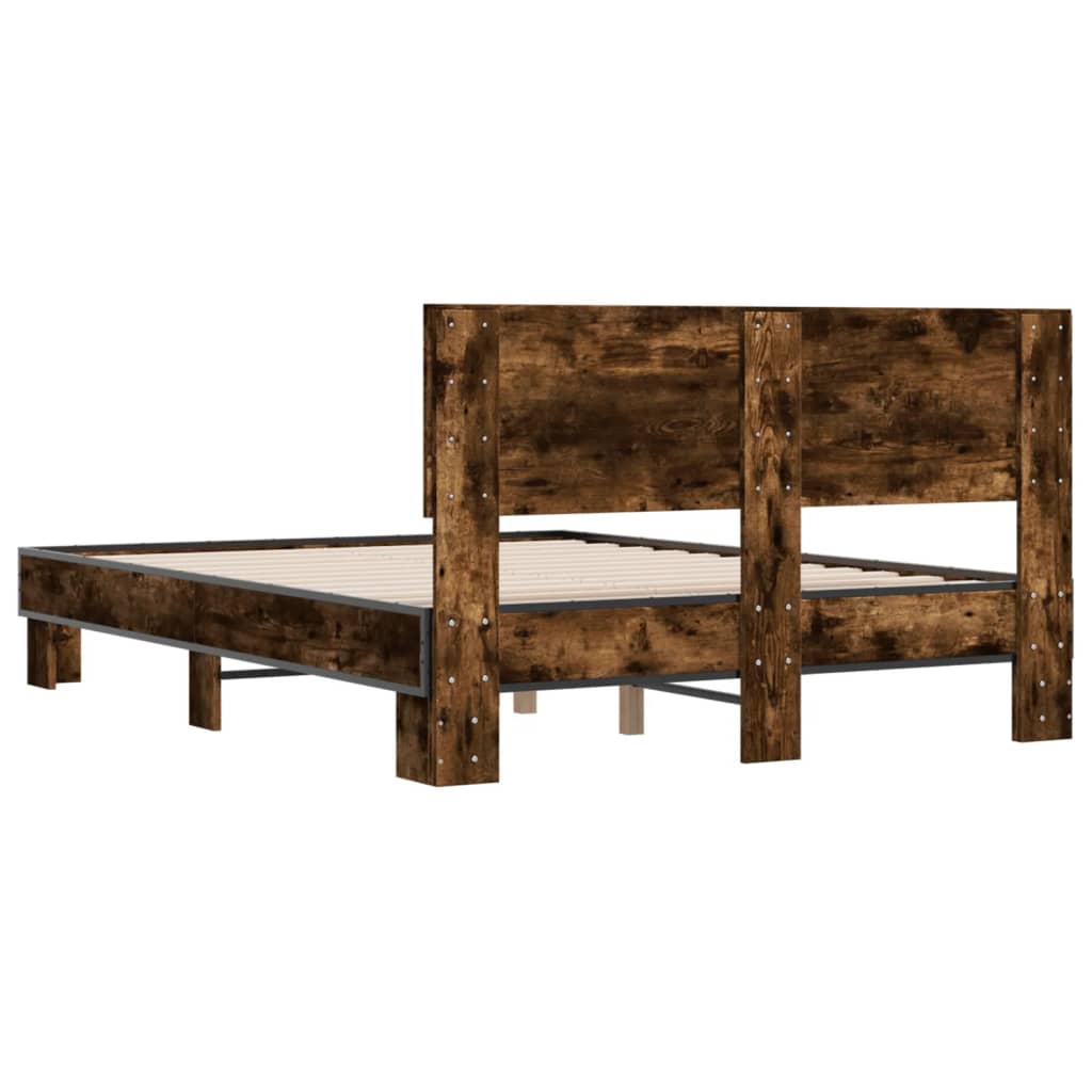 Okvir za krevet boja hrasta 120x190cm konstruirano drvo i metal