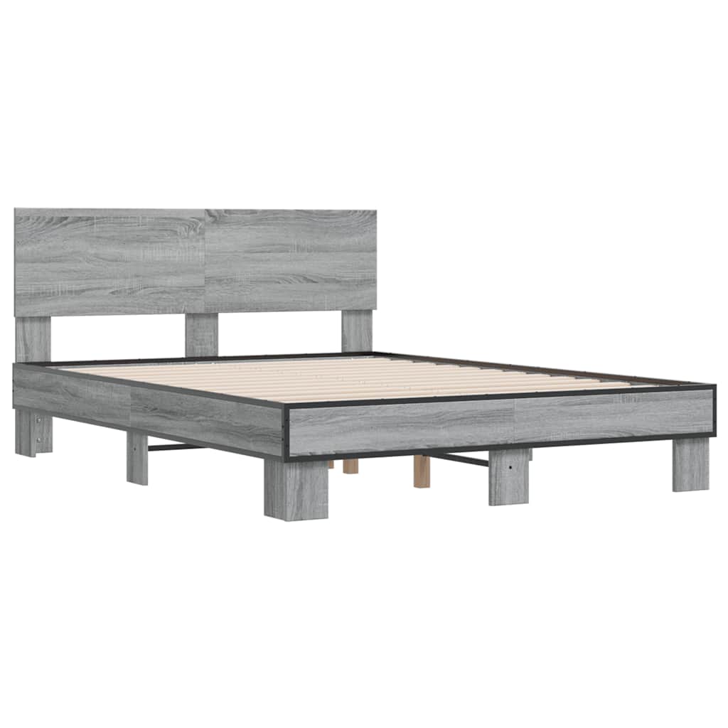 Okvir kreveta boja hrasta 135x190cm konstruirano drvo i metal