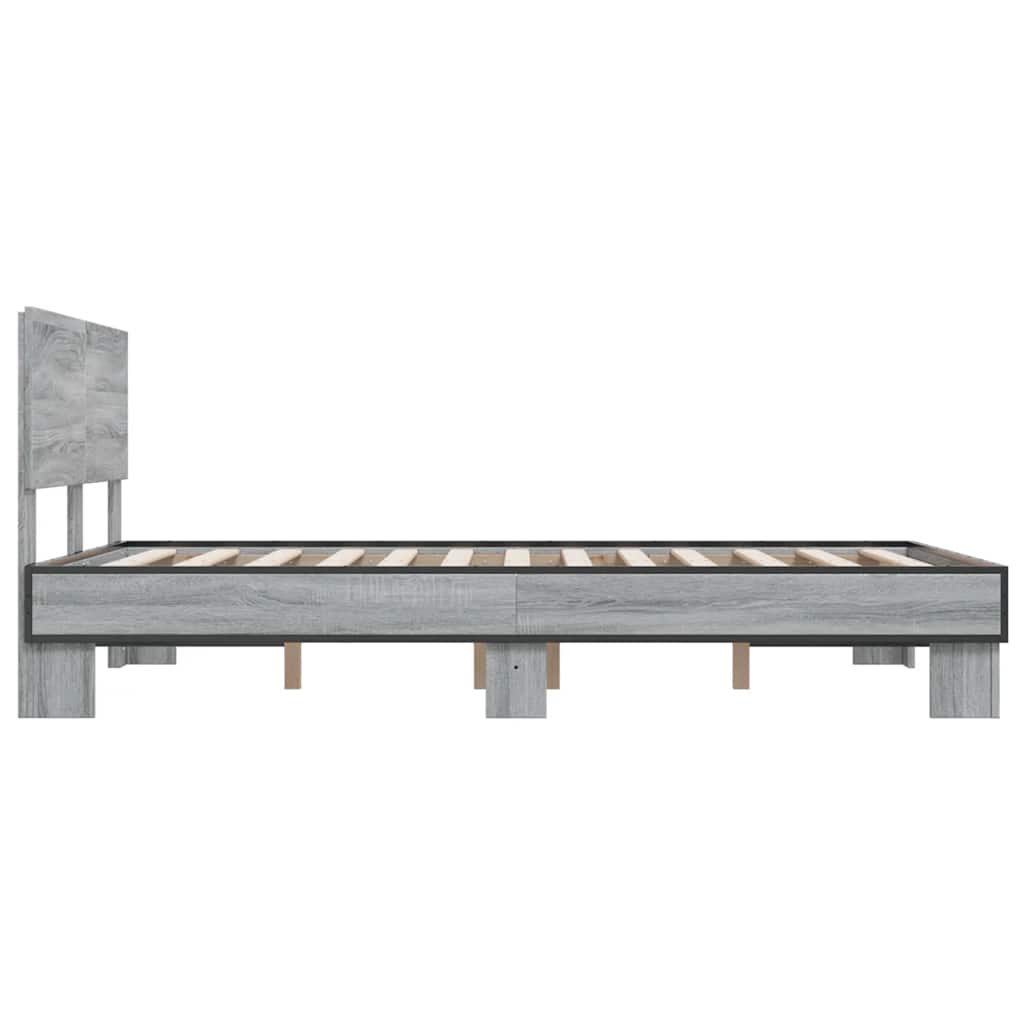 Okvir kreveta boja hrasta 135x190cm konstruirano drvo i metal
