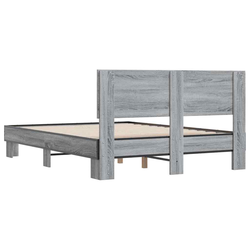 Okvir kreveta boja hrasta 135x190cm konstruirano drvo i metal