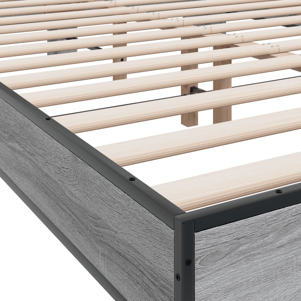 Okvir kreveta boja hrasta 135x190cm konstruirano drvo i metal