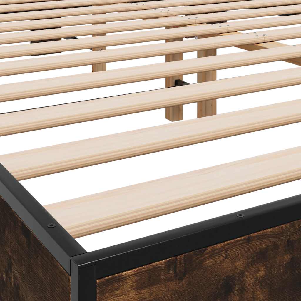 Okvir za krevet boja hrasta 150x200cm konstruirano drvo i metal