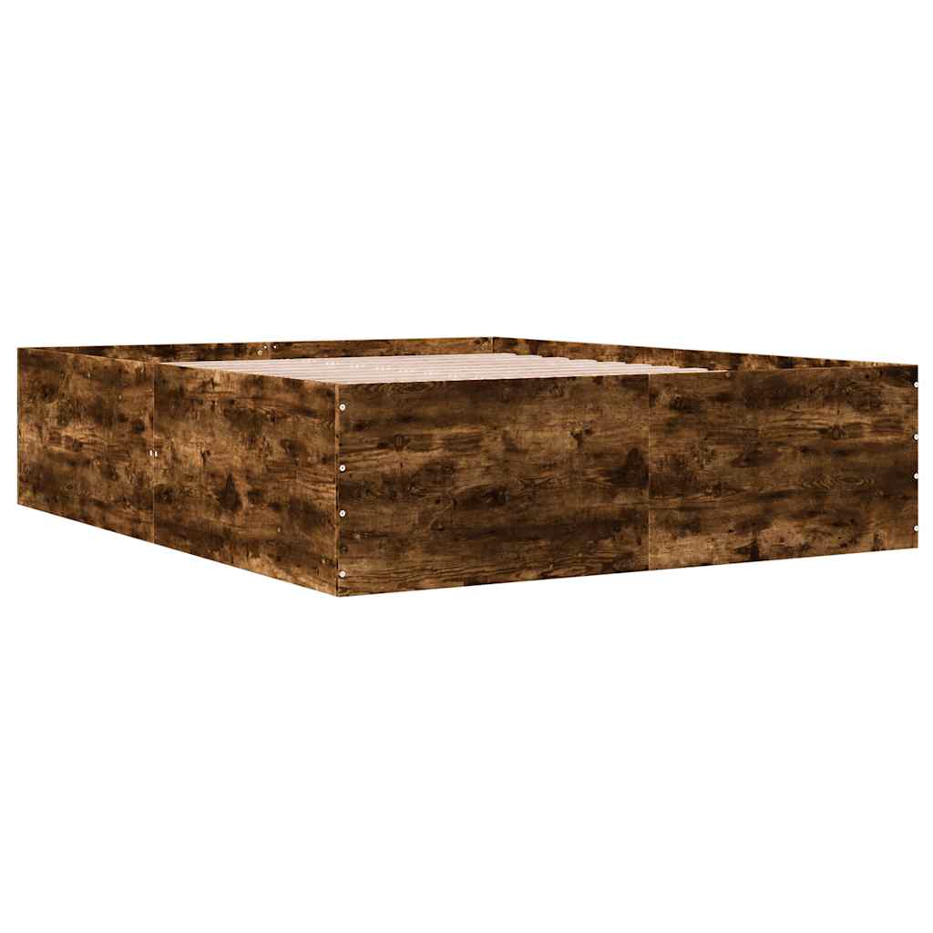 Okvir za krevet boja hrasta 150 x 200 cm konstruirano drvo