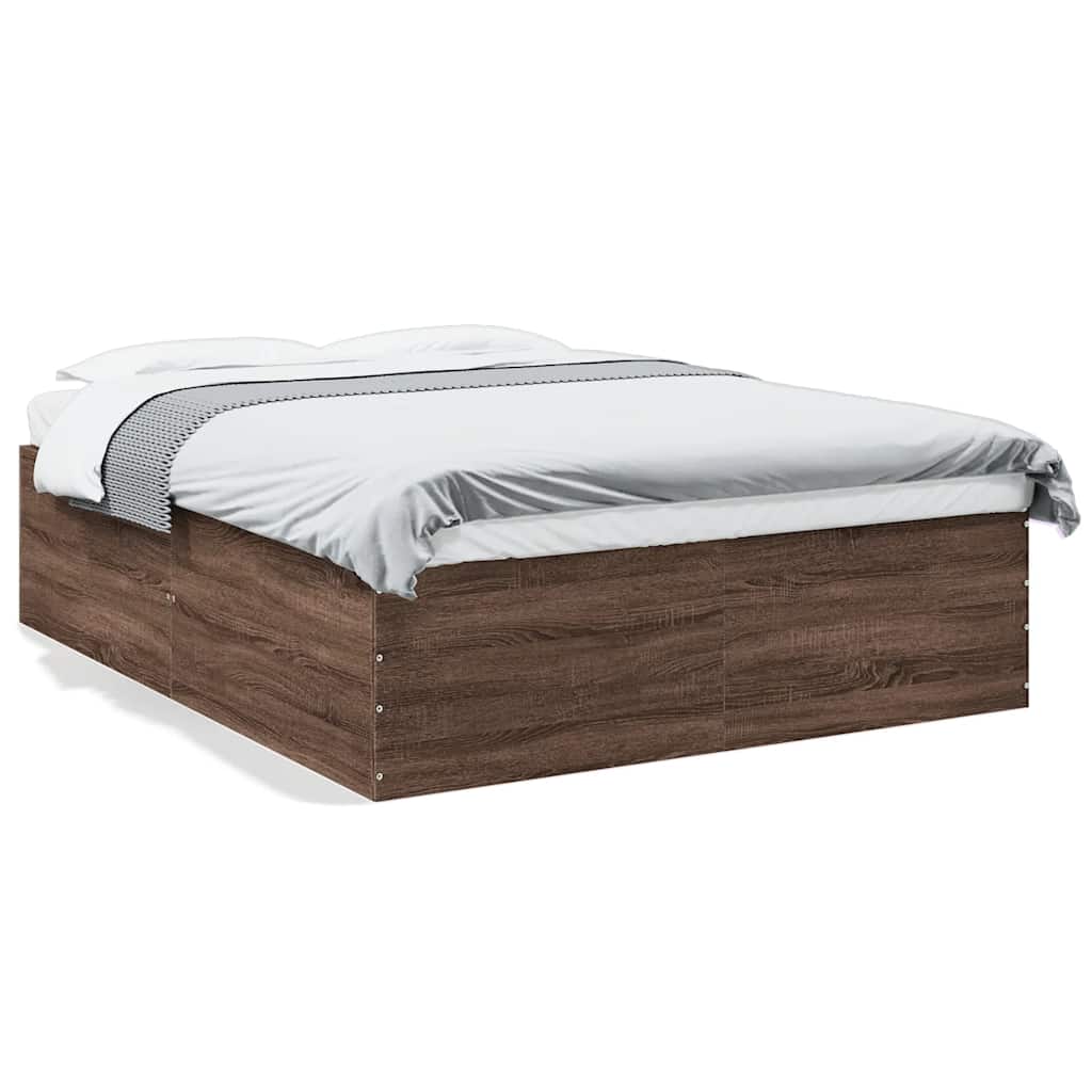 Okvir za krevet smeđi hrast 150 x 200 cm konstruirano drvo