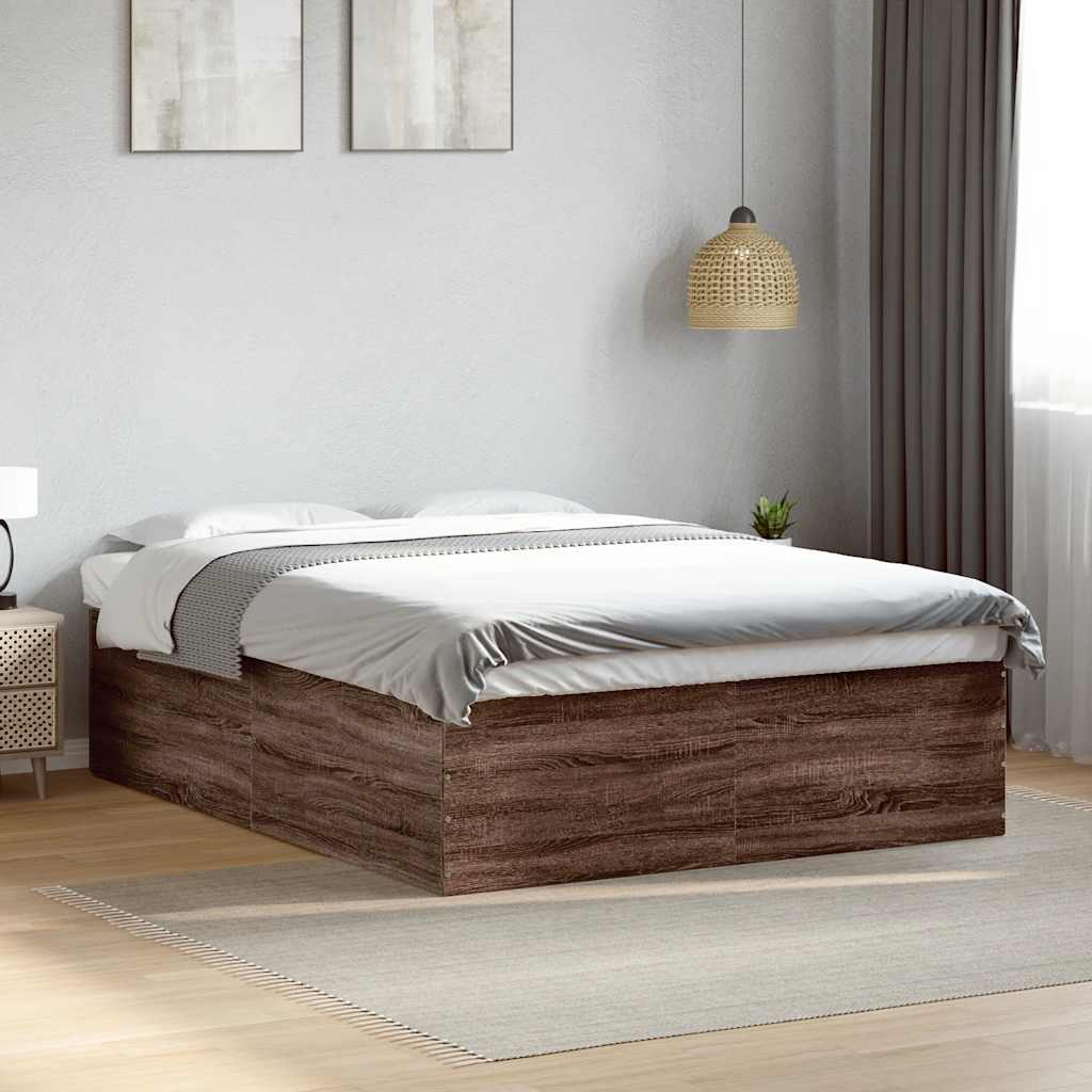 Okvir za krevet smeđi hrast 150 x 200 cm konstruirano drvo