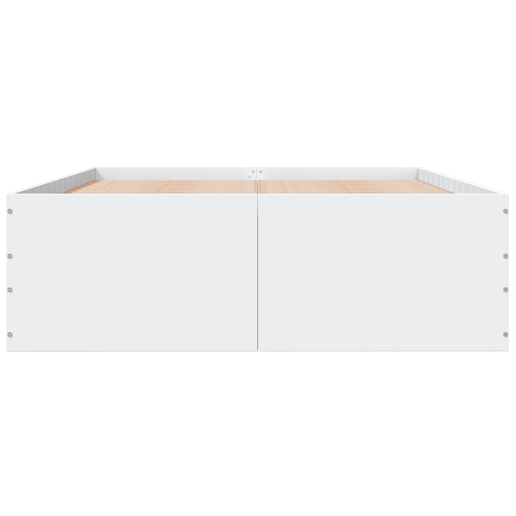 Okvir kreveta bijeli 140 x 200 cm od konstruiranog drva