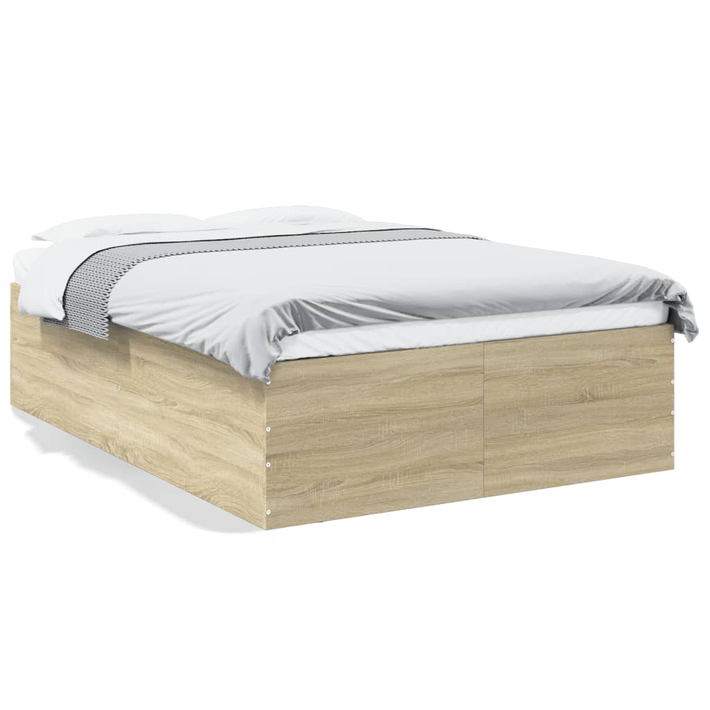 Okvir za krevet boja hrasta 140 x 200 cm konstruirano drvo