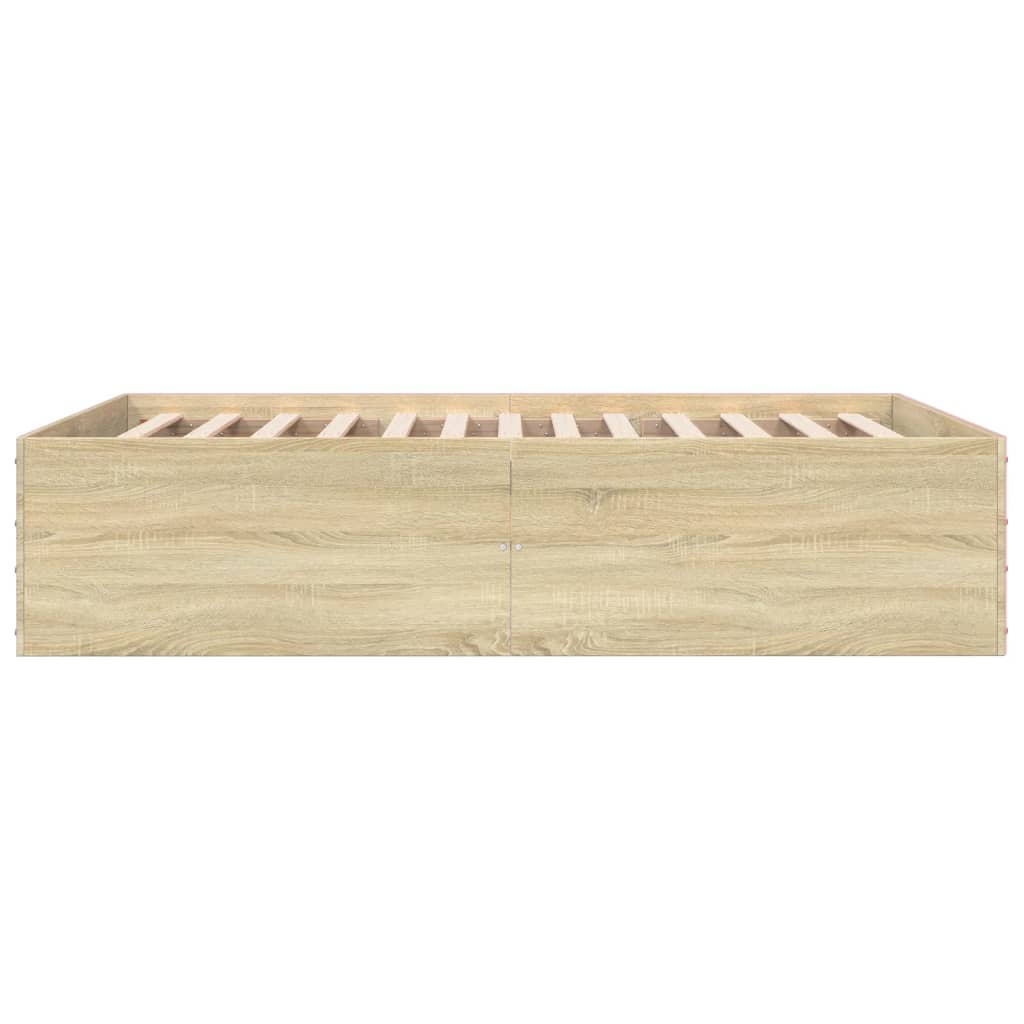 Okvir za krevet boja hrasta 140 x 200 cm konstruirano drvo
