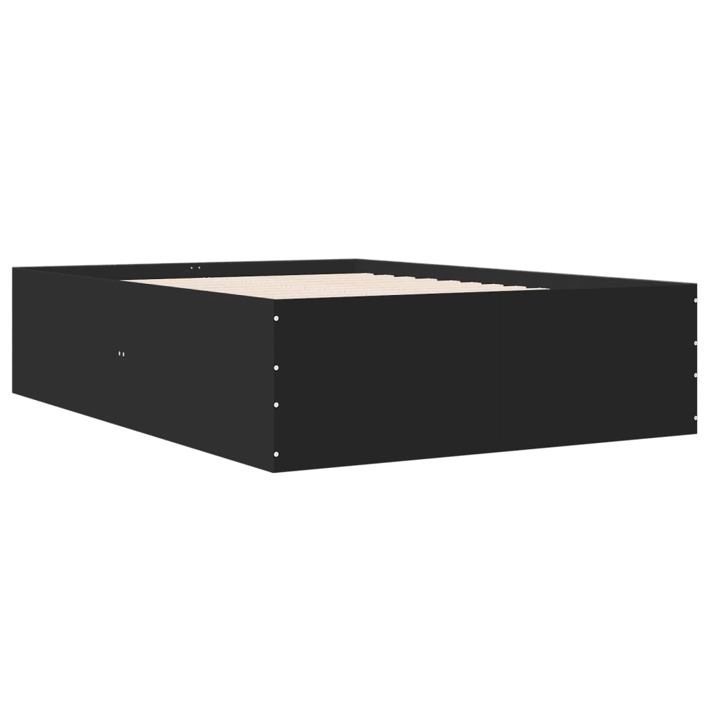Okvir za krevet crni 135x190 cmkonstruirano drvo